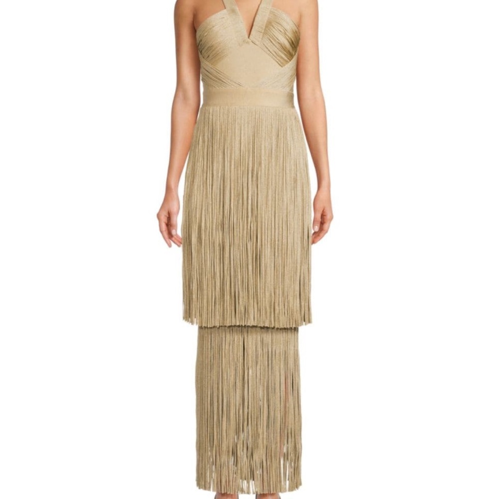 Herve Leger Strapless Gold Dress - Picture 4 of 5